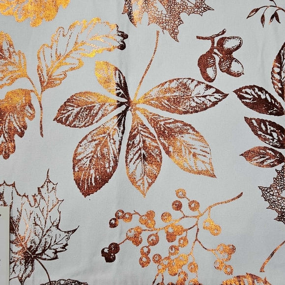 Centerpiece Placemat Benson Mills Gilded Leaves Metallic Foil Print Rectangle - Picture 8 of 8